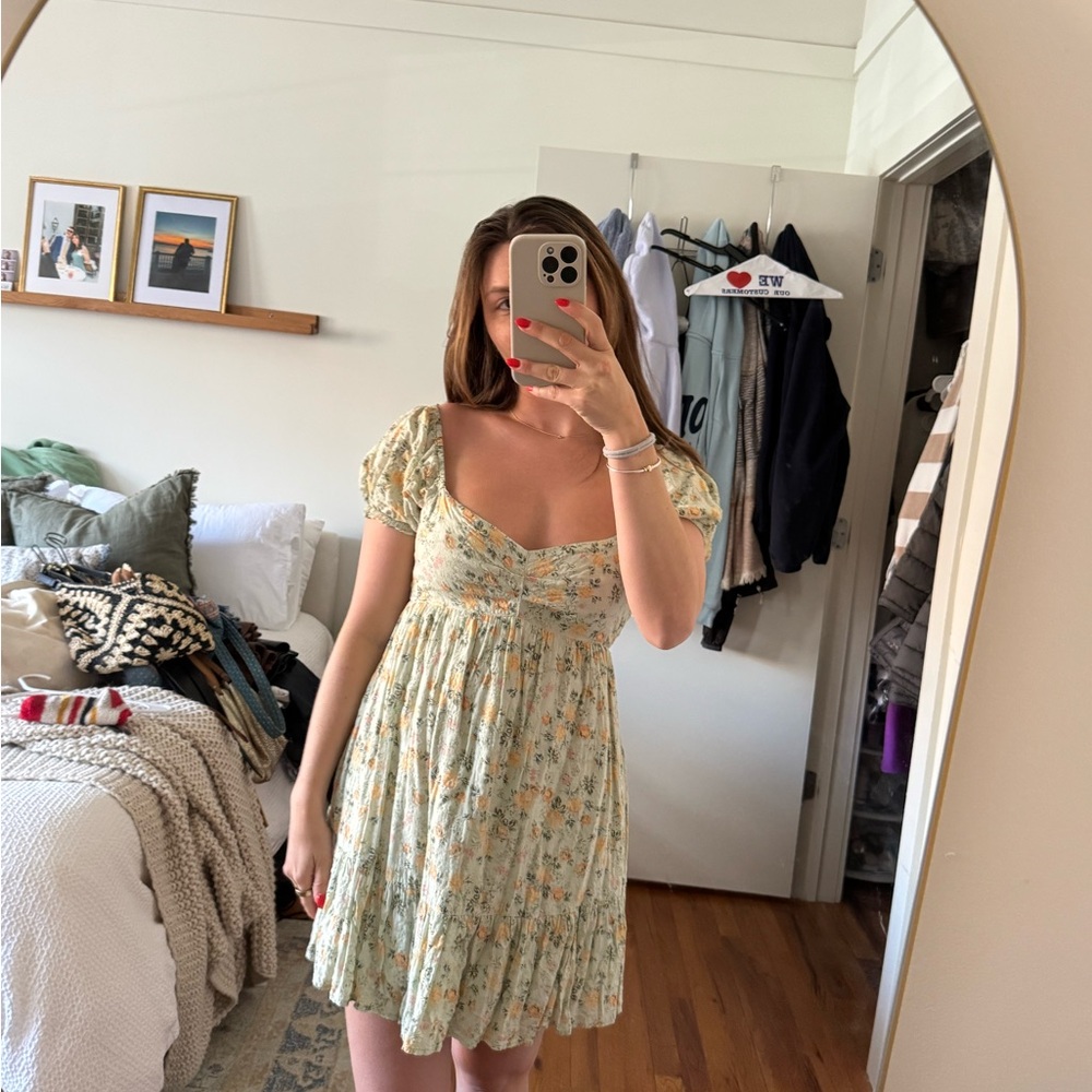 Lelis Green Smocked Mini Sundress